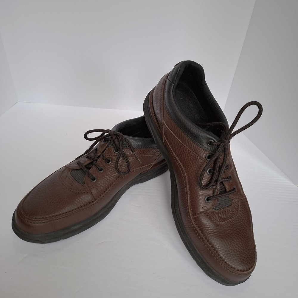 Rockport ProWalker World Tour Mens 13 Brown Leather Walking Shoes MWT11 Comfort‎